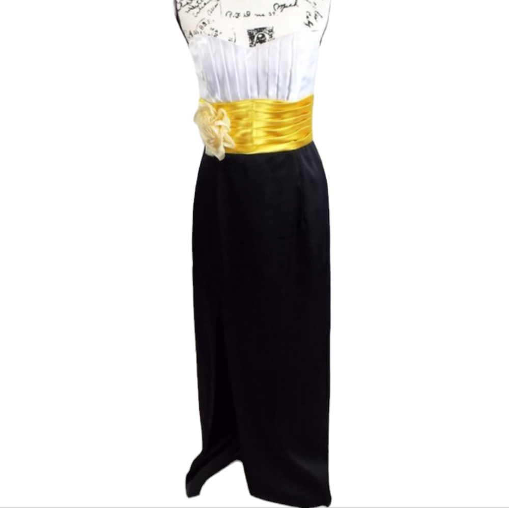 Gunne Sax by Jessica McClintock Colorblock Strapless Formal Gown Juniors Size 7